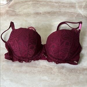 NEW WITH TAGS PINK Victoria Secret Burgundy Lace Women's Bra